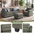 thumbnail image 4 of Bonzy Home Sectional Sofa Living Room Furniture Sets Small Sofa Sets for Small Spaces Green, 4 of 10