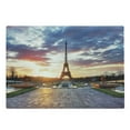 thumbnail image 1 of Eiffel Tower Cutting Board, Parisian Landmark Sunrise with Clouds on Horizon Park Sun Rays, Decorative Tempered Glass Cutting and Serving Board, Large Size, Navy Yellow Green, by Ambesonne, 1 of 1