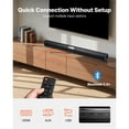 thumbnail image 3 of KFFKFF 32-Inch Compact Sound Bar for Smart TV, 2.0 Channel TV Speakers with Bluetooth and AUX Connectivity, Remote Control, Easy Installation, 80W Surround Audio System for PC and Home Theater, 3 of 9