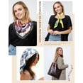 thumbnail image 3 of AWAYTR Lightweight Women's Silk Satin Square Headscarf Scarf Bandana 4 Pack, Floral Print, 3 of 9