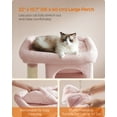 thumbnail image 5 of Cat Tree 33.1-Inch Cat Tower for Large Cats up to 16 lb, Large Perch, 2 Cat Caves, Scratching Post, Pink, 5 of 8