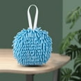 thumbnail image 1 of Fuzzy Ball Hand Towel , Absorbent Soft Chenille Hand Towel Handball Decorative Fast Drying Towel with Loop Hanging Kitchen Towels for Household [Blue], 1 of 1