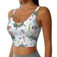 thumbnail image 2 of Gukieu Turtle and Sea Life Print Women's Sports Vest, Low-neck U-shaped Removable Pad Sports Bra for Yoga, Exercise, Dance-Large, 2 of 8