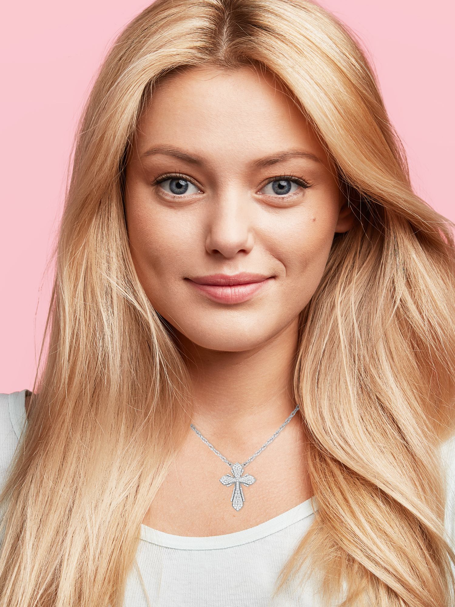 JewelersClub Sterling Silver 1.00 CTW Diamond Cross Pendant Necklace for Women White Diamonds + 18” Rope Chain Included JewelersClub Sterling Silver
