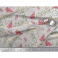 thumbnail image 3 of Soimoi Gray Cotton Duck Fabric Red Berries & Leaves Print Fabric by the Yard 42 Inch Wide, 3 of 3