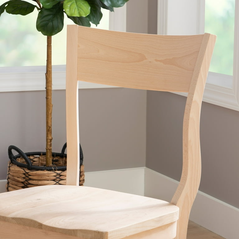 Linon Sissel Wood Dining Side Accent Chairs Set of 2 Unfinished