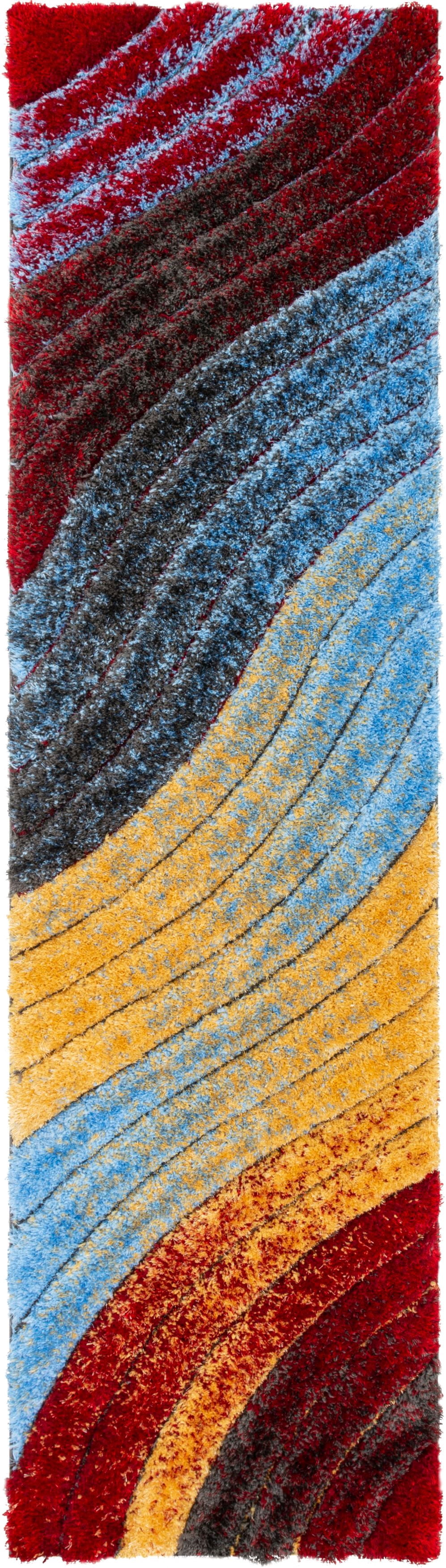 Well Woven San Francisco Mojave Red Modern Abstract 2'7" x 9'10" Runner Area Rug