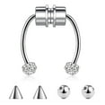 thumbnail image 3 of facefd Magnetic Fake Septum Nose Rings Hoop Horseshoe for Women Xiangbala 5 Mix, 3 of 7