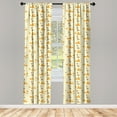 thumbnail image 2 of Ambesonne Summer Curtains, Swarm Bees and Hive Shapes, Pair of 28"x84", Cream Marigold and Orange, 2 of 4