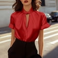 thumbnail image 2 of LIZUOJUNF Basic T Shirts for Wome Short Sleeve V Neck Blouse Plus Size Blouses Dressy Casual, M, 2 of 7