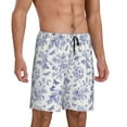 thumbnail image 2 of Kdxio Floral Butterfly Print Mens Sleep Shorts Bottoms Soft Comfy Pajama Wear Pants with Drawstring Pockets, 2 of 7
