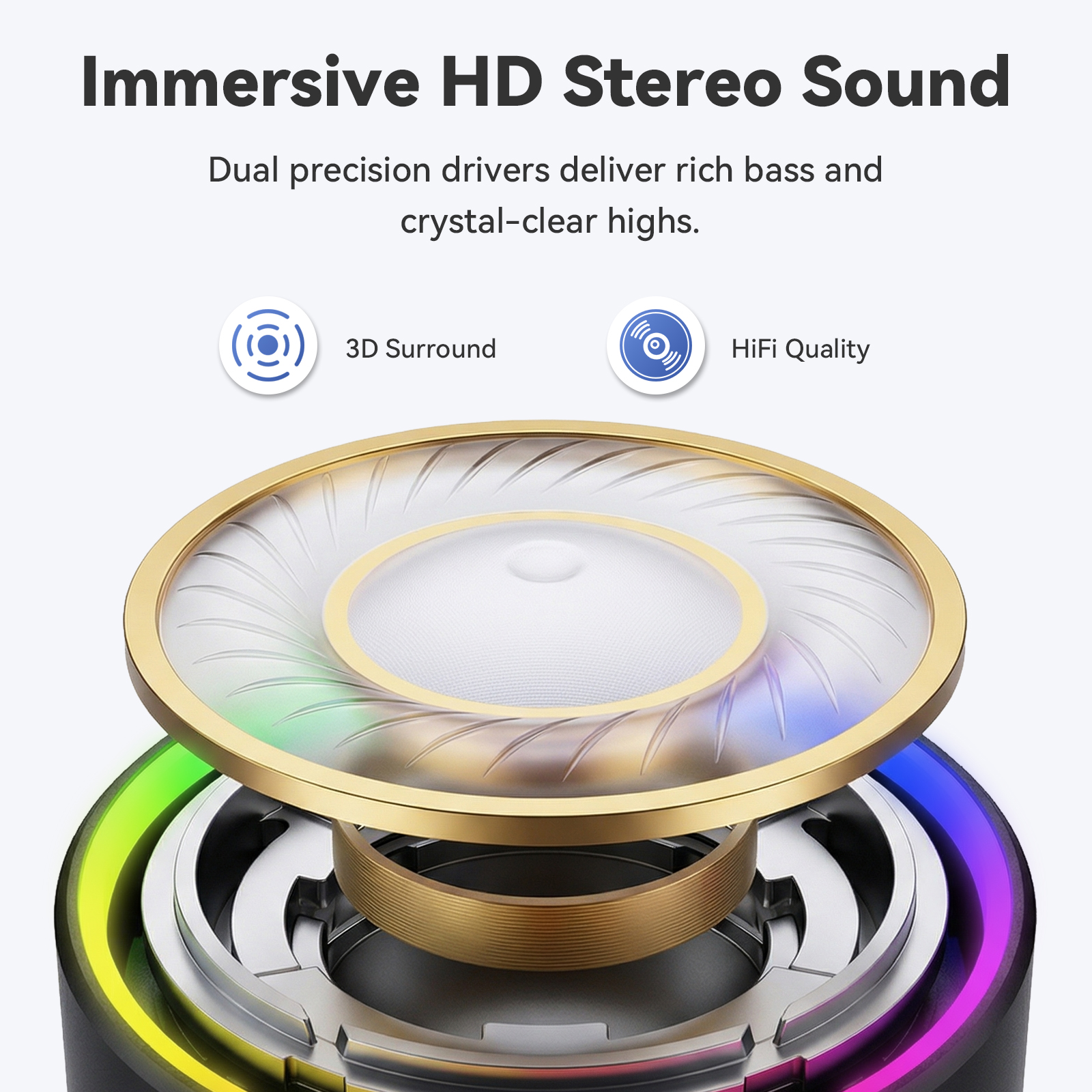 Cillso Mini Portable Bluetooth Speaker, IP68 Waterproof with RGB Lights photo 7