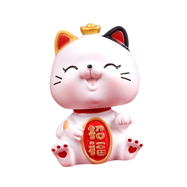 Estatuilla de Resina Adorno de Exhibición Escultura de Animal BLESIY Figura de gato de la suerte