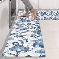 thumbnail image 2 of Kitchen Rugs Sets Of 2,Blue Floral Leaf Pattern Anti Fatigue Kitchen Mat Rugs Non Slip Washable,Decorative Kitchen Floor Mats for Kitchen,Sink,Laundry,17"X47", 2 of 5