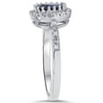 thumbnail image 2 of Pompeii 3/4ct Oval Blue Sapphire Halo Diamond Ring 14K White Gold (G,I2-I3), 2 of 4