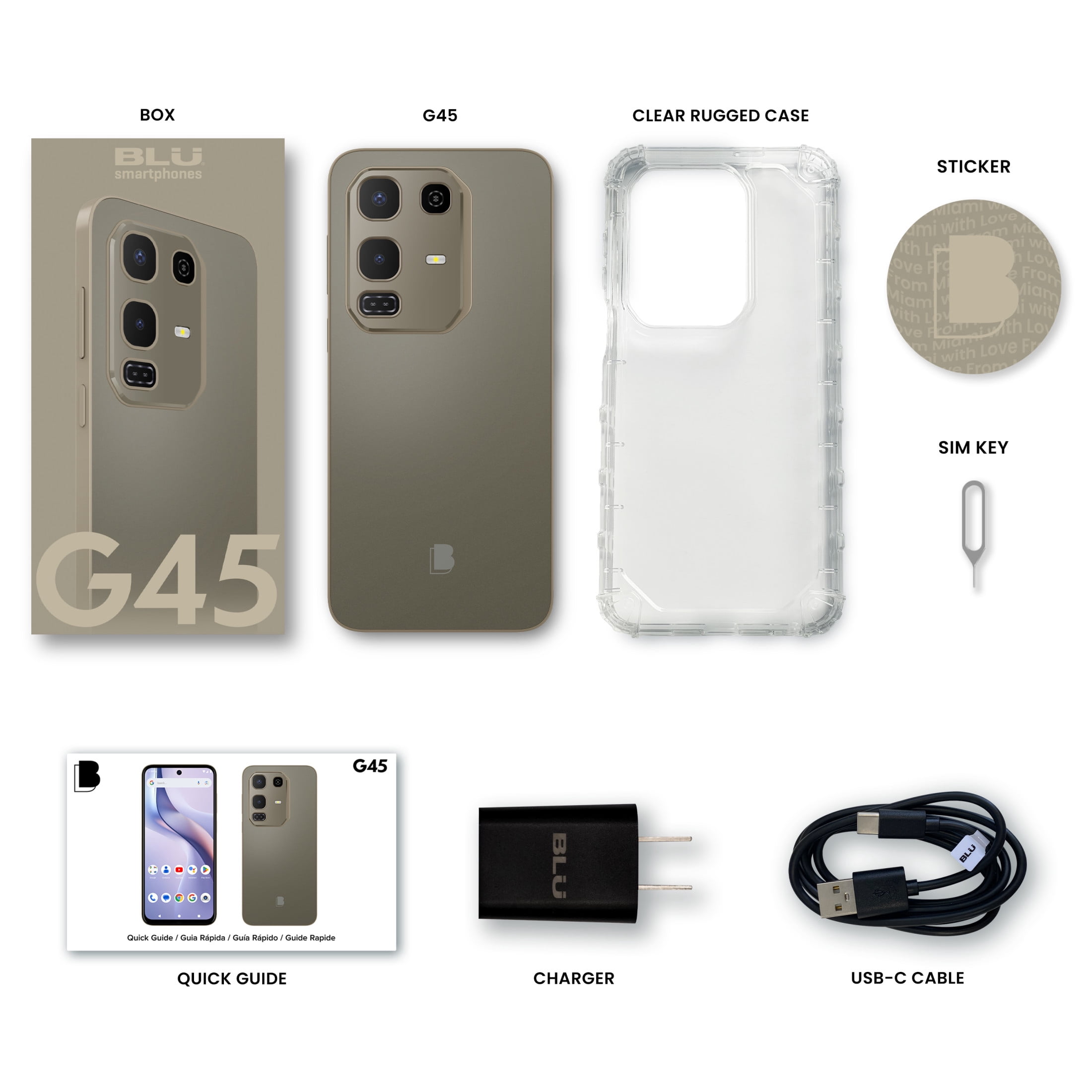 BLU G45 G1190WW 128GB GSM Unlocked Android Smartphone - Bronze