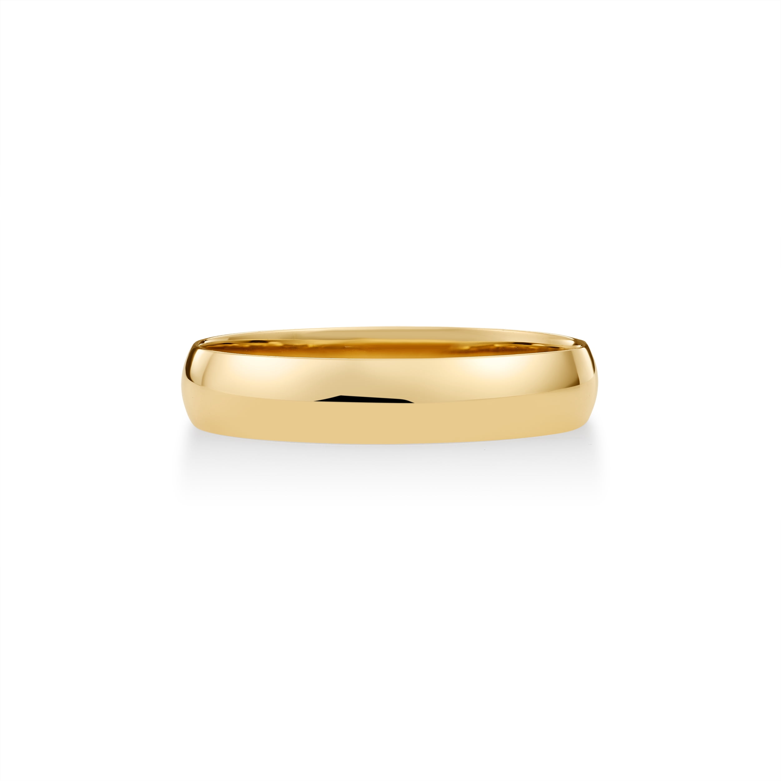 Oxford Ivy Men's 14K Gold Wedding Band 4mm Classic Yellow Gold Plain Wedding Band Ring Size 10.5