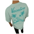 thumbnail image 3 of NOLDARES Graphic Tees Oversized Beach Tshirts for Men Letter Print Shirts Short Sleeve Mens Summer Shirts Casual Tops(Green,XL), 3 of 8
