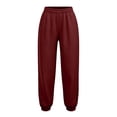 thumbnail image 7 of Edvintorg Womens Sweatpants Elastic Waisted Loose Athletic Pant Cuffed Jogger with Pockets Women's Clothes Wine XXL, 7 of 7