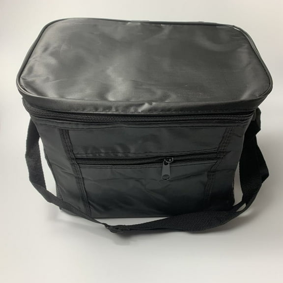 EXHUMKY Black Insulated Cooler Bag 420d Oxford Fabric for Storage and Picnic