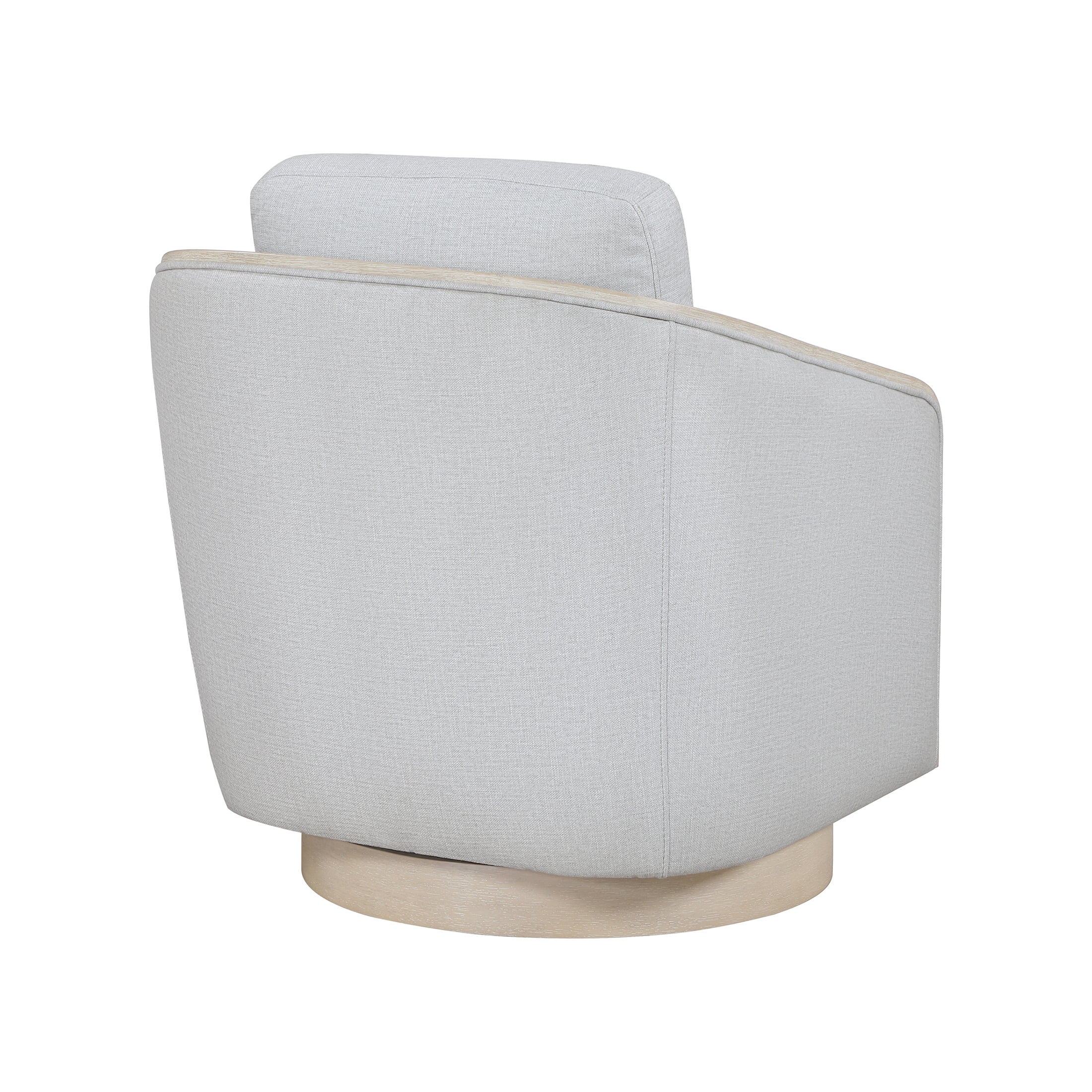 OakvillePark Fablemist Swivel Chair with Textured Gray Fabric and Light Oak Wood