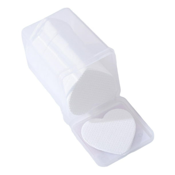 Toallita absorbente desechable para uñas en caja. Toallita limpiadora suave para extensiones de pestañas. Forma de corazón. Blanco