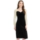 thumbnail image 1 of Allegra K Vestido A Media Pierna De Terciopelo Con Escote Corazón Y Mangas Largas Para Mujer Negro XS, 1 of 5