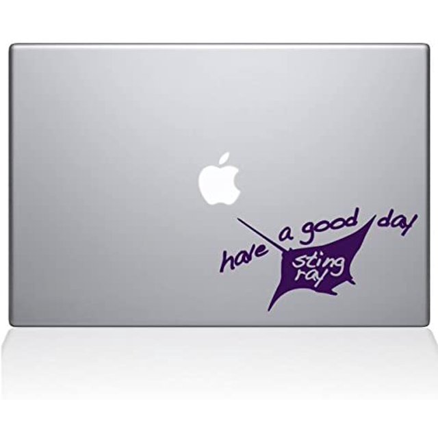 The Decal Guru Have a Good Day Sting Ray MacBook Decal Vinyl Sticker - 13" MacBook Pro (2016 & Newer) - Lavender