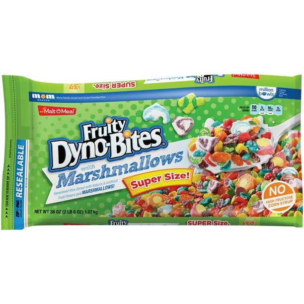 MaltOMeal Cereal, Fruity DynoBites, Marshmallows, 38 Oz, Bag