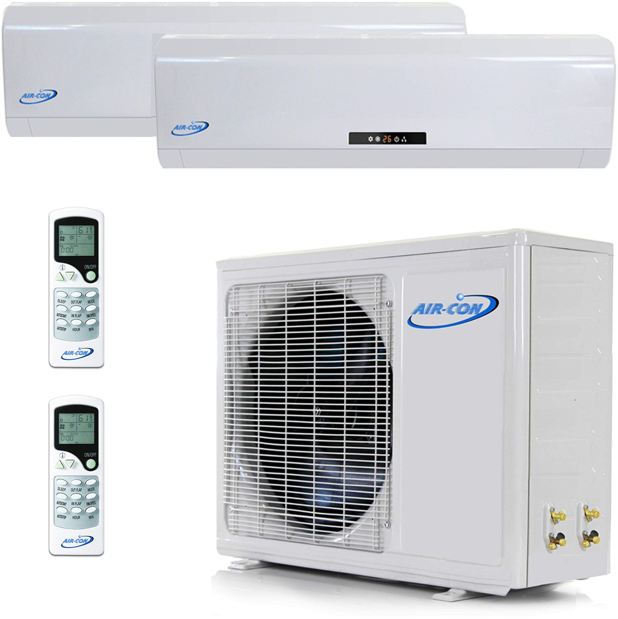 2 Zone Mini Split 9000 12000 Ductless Air Conditioner Pre-Charged 21 Seer Dual Zone Mini Split