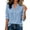 Light Blue, variant on Women's Band Collar Button Top with V Neckline