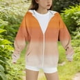 thumbnail image 3 of Cethrio Girls Zip up Hoodies, Long Sleeve Casual Loose Fit Gradient Print Girls Sweatshirts Orange Size 8, 3 of 3