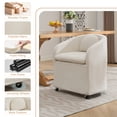 thumbnail image 6 of Homycasa Chenille Fabric Dining Armchair Back Cushion Universal Wheels Beige, 6 of 9