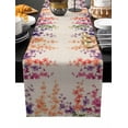 thumbnail image 2 of Spring Floral Cotton Linen Small Table Runner 13 x 36 inch Wildflower Beige Retro Garden Pastoral Non-slip Rectangular Dining Table Decor for Wedding Party Holiday Dinner, 2 of 8