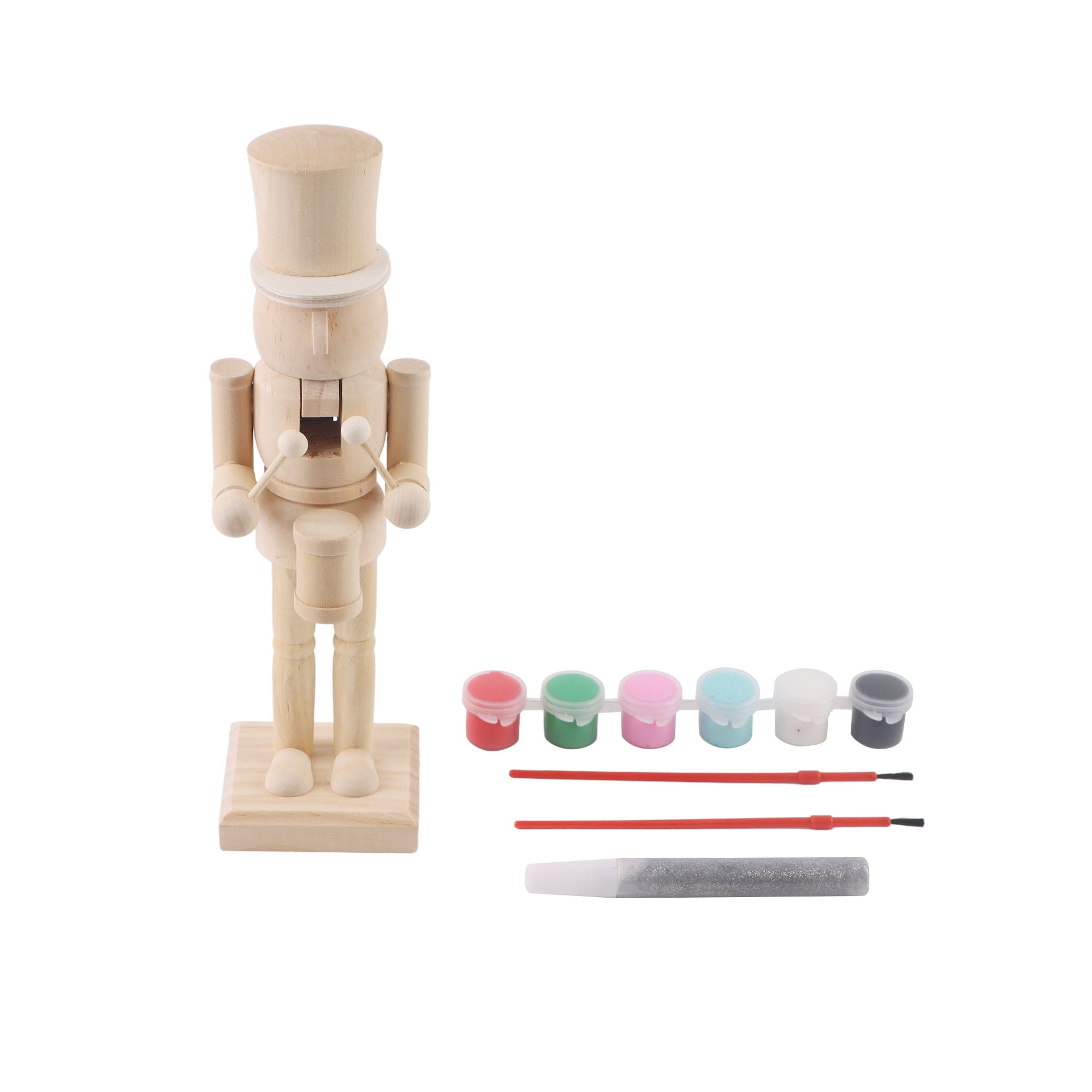 (2 pack) Holiday Time Make Your Own Nutcracker Craft Kit, 2.76 x 9.84 x 2.56 Inch, Wooden Decoration, Unisex, Christmas