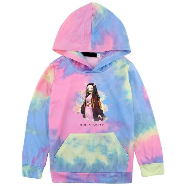SOSPIRO Kids Boys Girls Demon Slayer Kamado Nezuko Tie Dye Crop Top