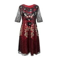 thumbnail image 2 of ATENAR Dresses for Women Casual Lightweight Dresses Solid Color Dress Red 3XL, 2 of 8