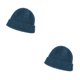 thumbnail image 1 of Minnieouse Gorros Gorros de punto de invierno Lana Lindo Cuff Hat Pullover Hip Hop Ropa fría a prueba de viento Regalos para esquiar azul azul profundo 2piezas, 1 of 6