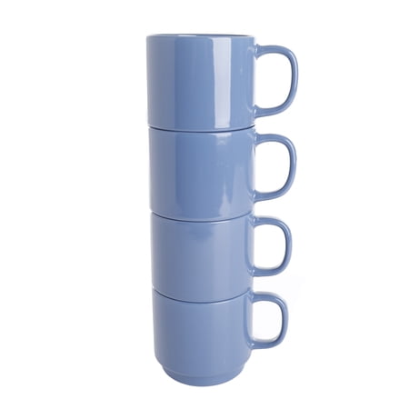 Gap Home Color Cups 14.8-Ounce Stackable Dark Blue Stoneware Mug Set  Set of 4