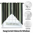 thumbnail image 3 of Black Green Swag Valances for Windows 2 Pack Stripe Swag Kitchen Curtains 45 Inches Long Rod Pocket Short Window Treatment for Kitchen Bathroom 36"x45", 3 of 8