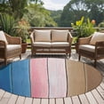 thumbnail image 4 of Round Rugs 5Ft, Blue Pink Brown Ombre Round Area Rug Washable Indoor Throw Carpet, Vintage Farmhouse Wooden Soft Non Slip Circle Rug for Cabinet Bathroom Home Decor Aesthetic, 4 of 8