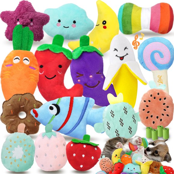 Juego de juguetes para perros QTwoof Charming Chorus, paquete de 20 para perros pequeños