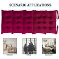 thumbnail image 2 of Lomyolo Chair Cushions for Kitchen Chairs 4 Pack Seat Cushion Chair Pads for Dining Patio Home Office Soft Comfort Velvet Square Wine Red, 2 of 6