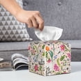 thumbnail image 6 of Sikiie Bunny Floral Leather Tissue Box Cover Square, tissue box holder, Tissue Box with Bottom Belt-5.2”x5.2”x5.2”, 6 of 7