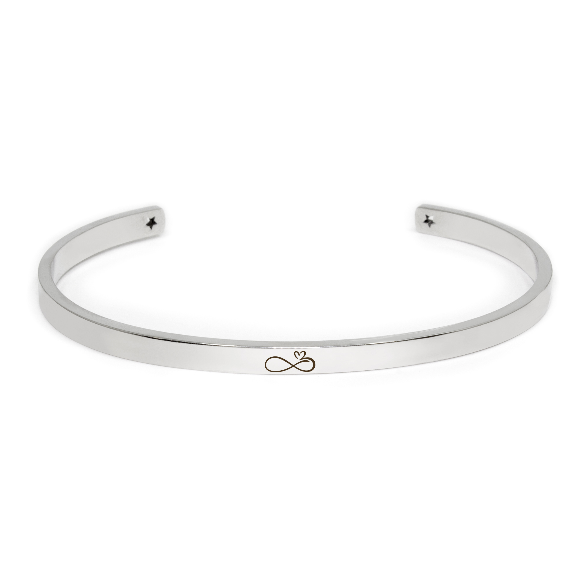 "Always my mother…" Adjustable Silver Stainless Steel Cuff Bangle Mother's Day Gift Set