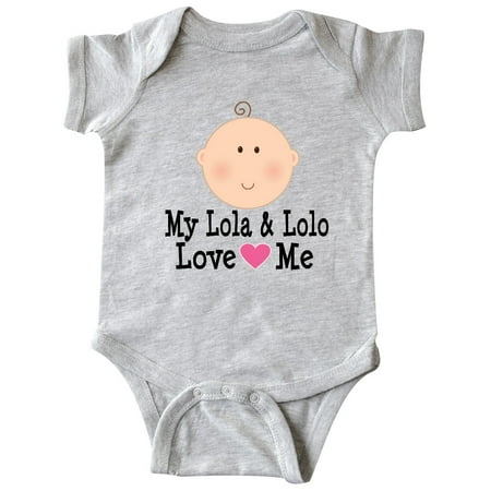 

Inktastic My Lola and Lolo Love Me Gift Baby Girl Bodysuit