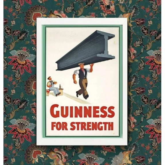Kna Prints - Poster Guinness For Strength Drinks Vintage Advertisement Wall Art Poster, UNFRAMED-8x12