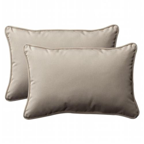 Pillow Perfect Rectangle Outdoor Toss Pillow 16.5L x 24.5W x 5H in. Set of 2