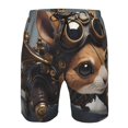 thumbnail image 3 of Balery Steampunk Squirrel Pilot Traje de Baño Estilo Hawaiano para Hombre, Shorts de Secado Rápido con Bolsillos-Small, 3 of 6