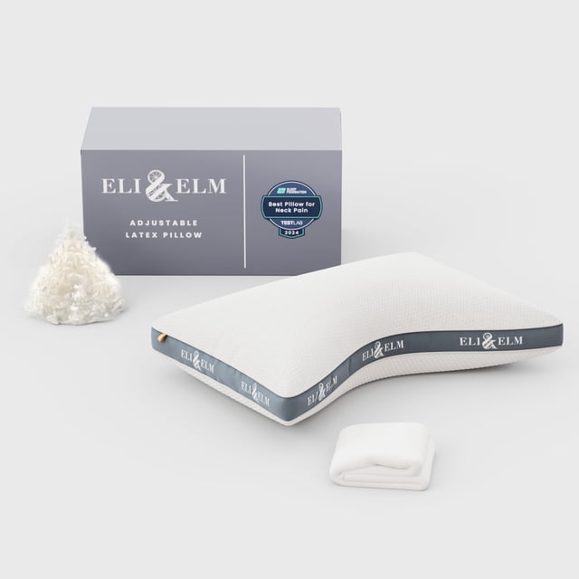 Almohada Eli & Elm en U con látex refrescante, tamaño Queen, 43 x 74 cm